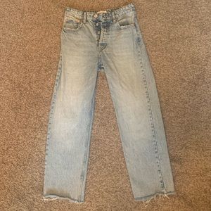 Zara High-Rise Straight Leg Jeans